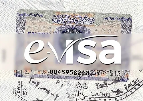 Processus de demande de visa électronique pour l'Égypte avec les pyramides en arrière-plan